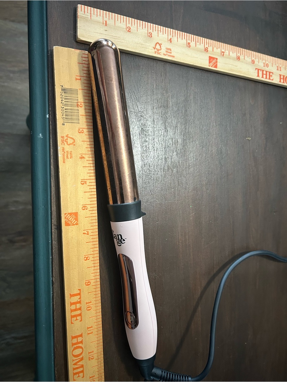Lange Rose Gold and White Curling Iron